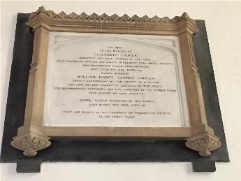 Cooper memorial in the church